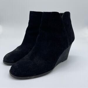 Susina Perforated Leather Ankle Wedge Booties. Size 7M. Excellent condition!